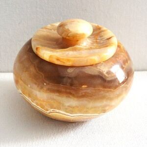 Round Marble Storage And Trinket Jar With Lid Home Decor Vanity Accessory